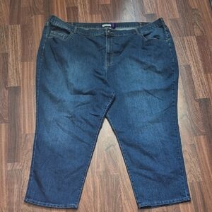 Catherines Women's Straight Leg Jeans - Dark Blue